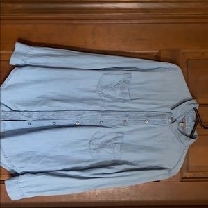 🍌 republic light weight blue jean button up